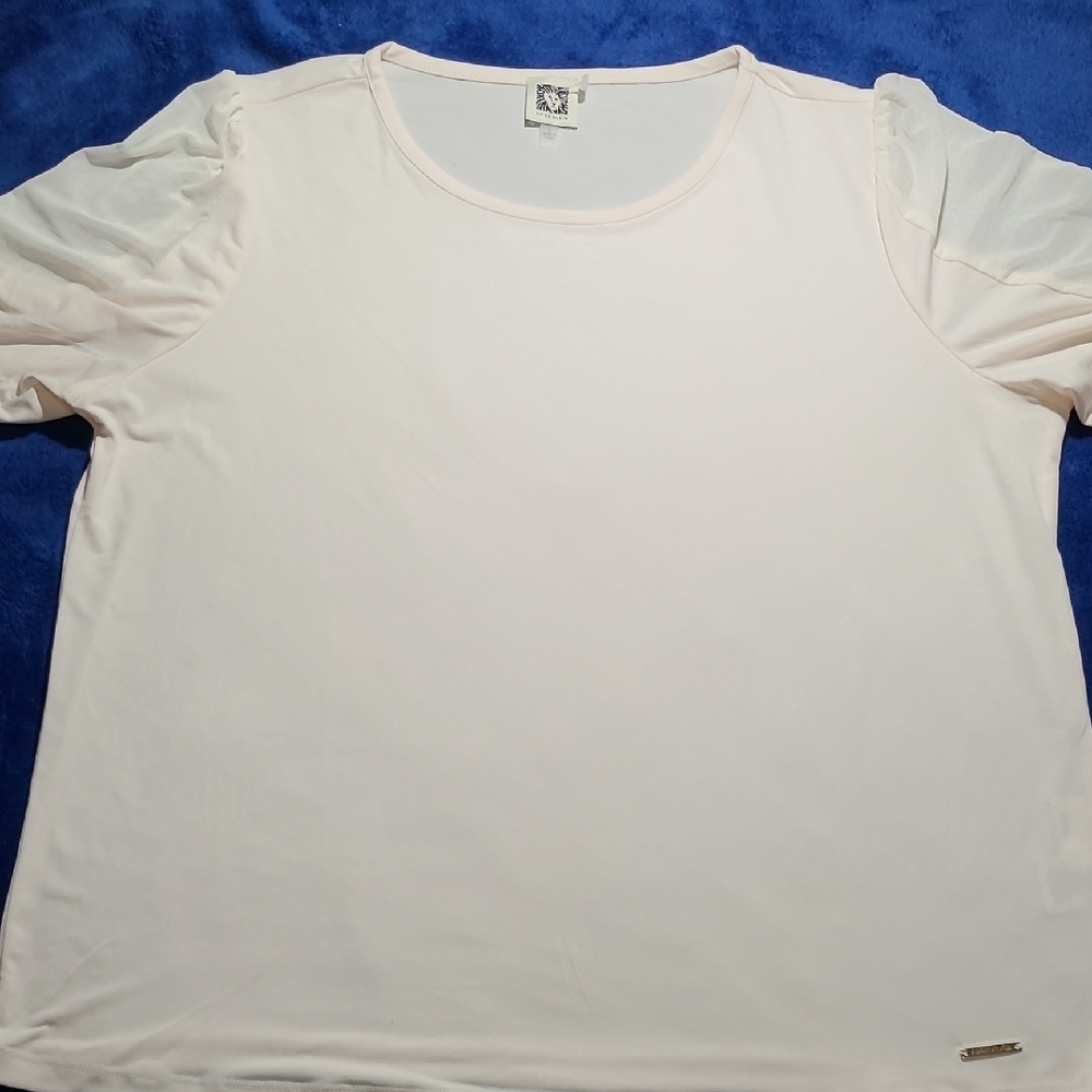 ANNE KLEIN Elegant White Women's Top